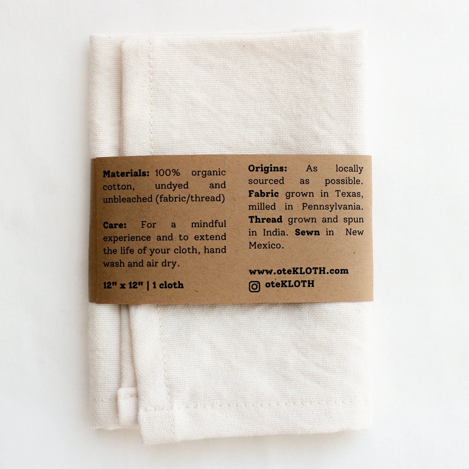 Heirloom Face Cloth | Cloud | Organic Cotton