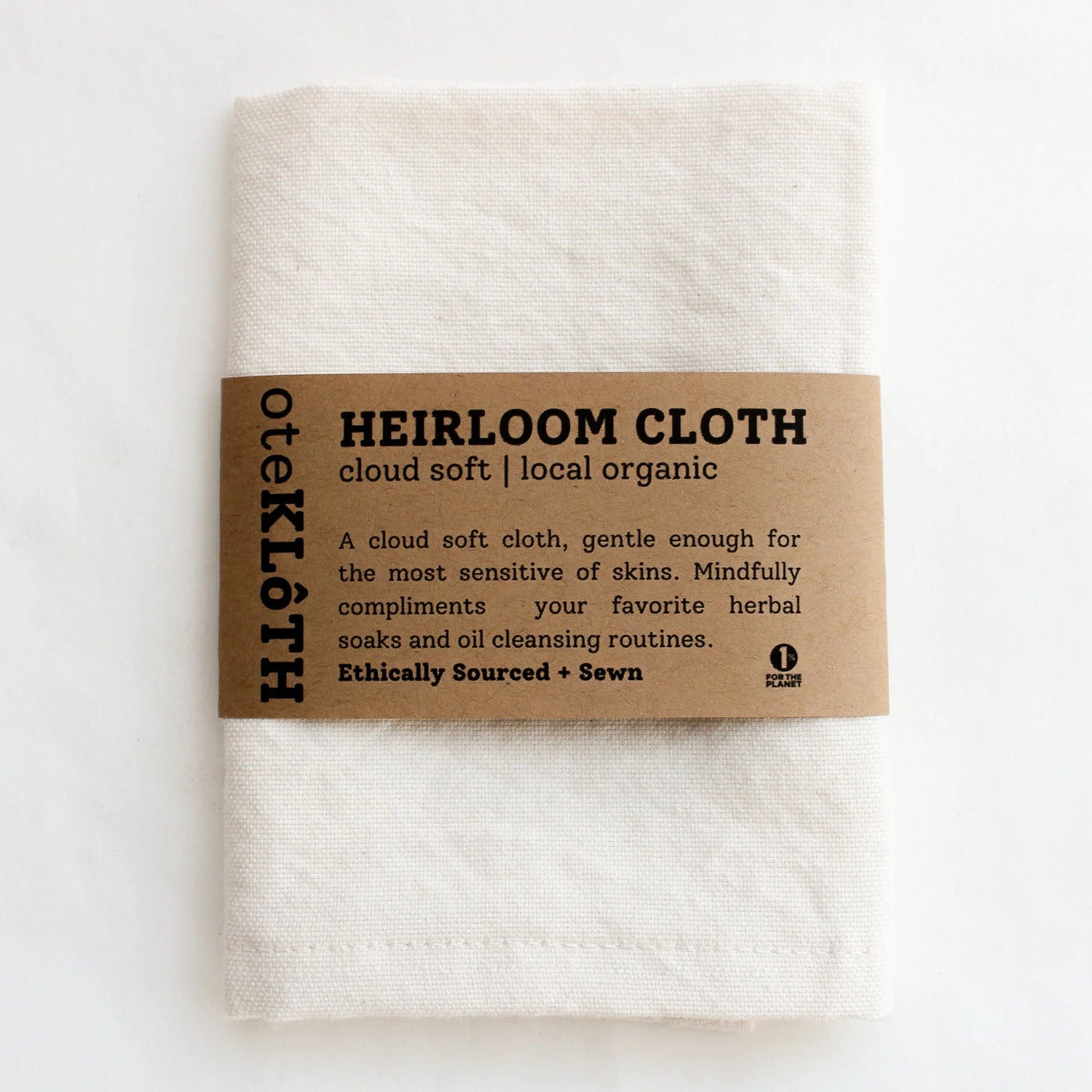 Heirloom Face Cloth | Cloud | Organic Cotton